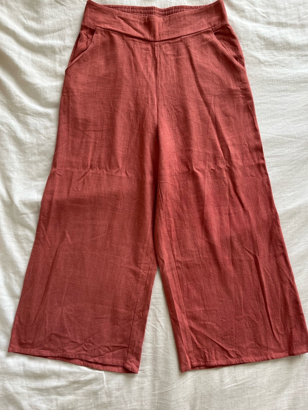 Terracotta Linen Button-Back Tank and Wide Leg Pant Set - Picture 8 of 16